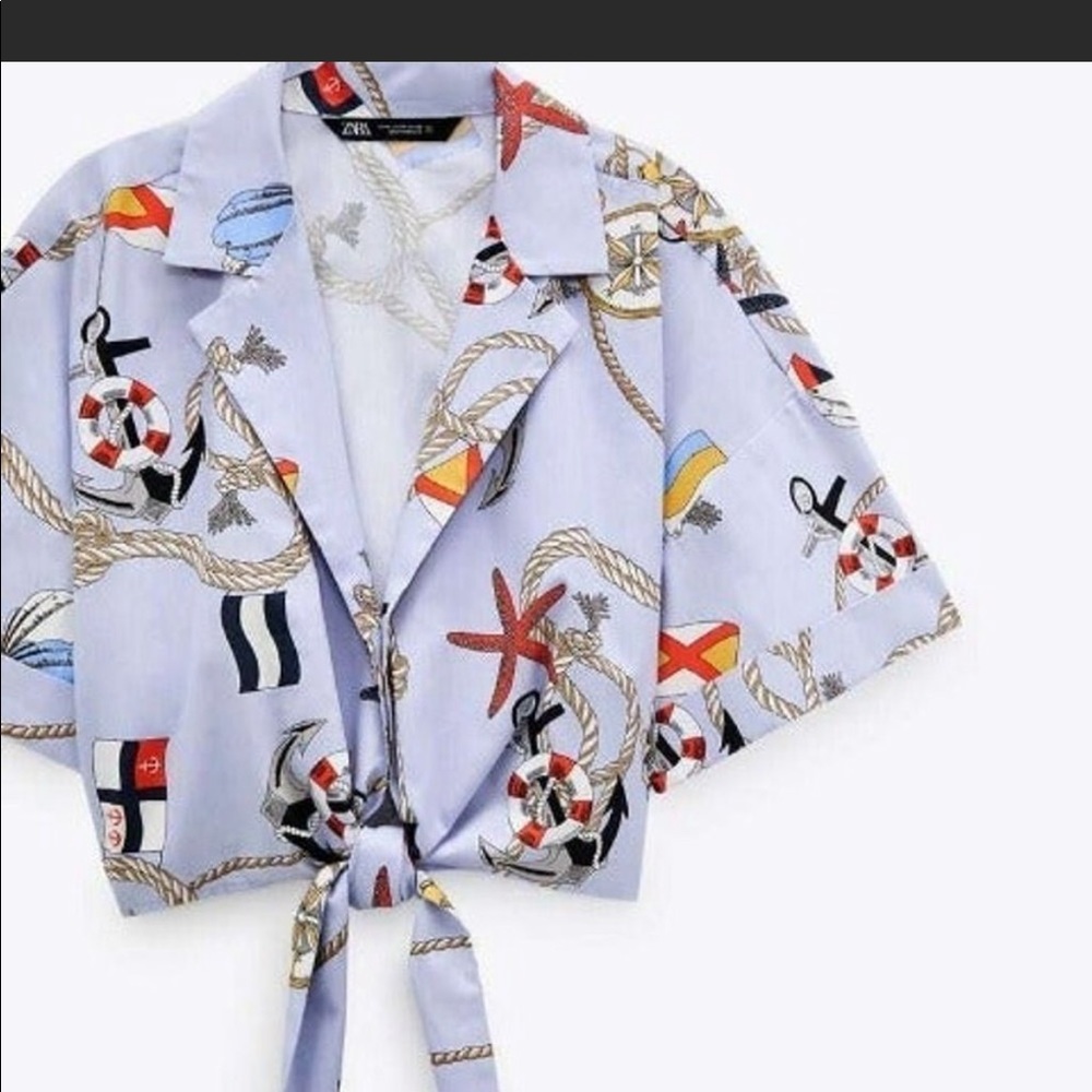Zara nautical anchor tie crop